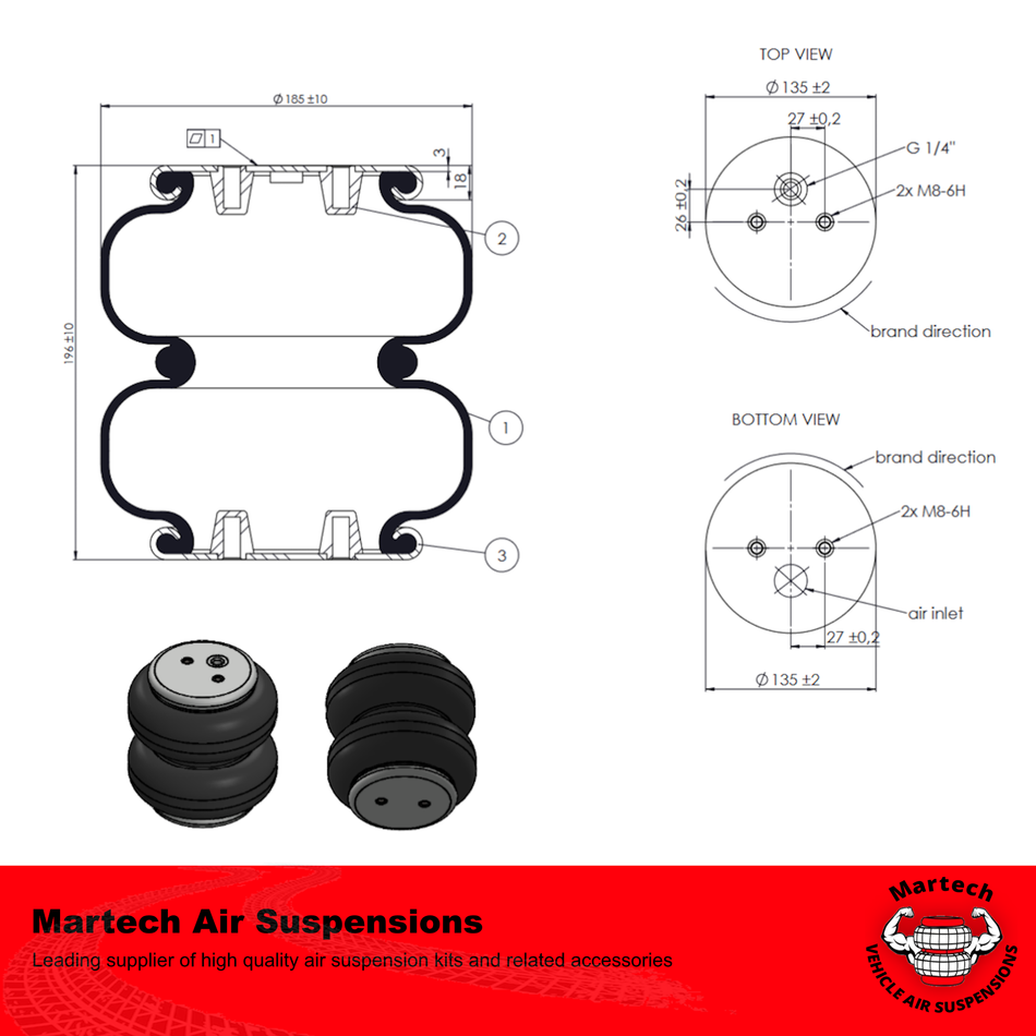 Basic Air Suspension Kit for Peugeot J5 1982-1994