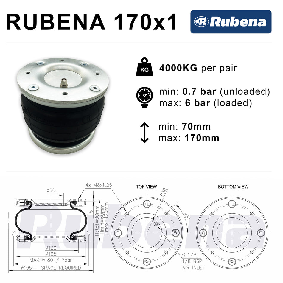 Rubena 170/1 Air Suspension Air Bag