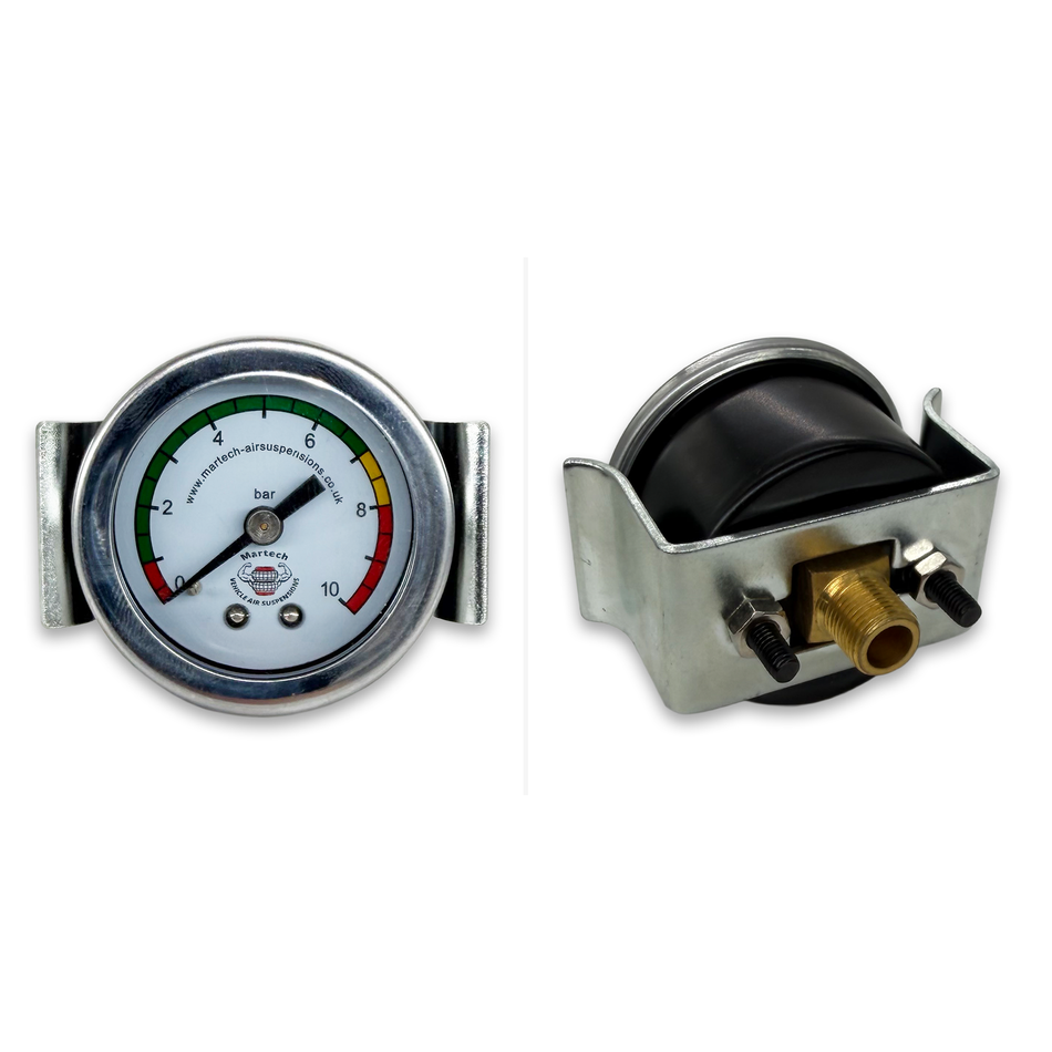 Martech Air Suspension Air Pressure Panel Mount Gauge 10 bar